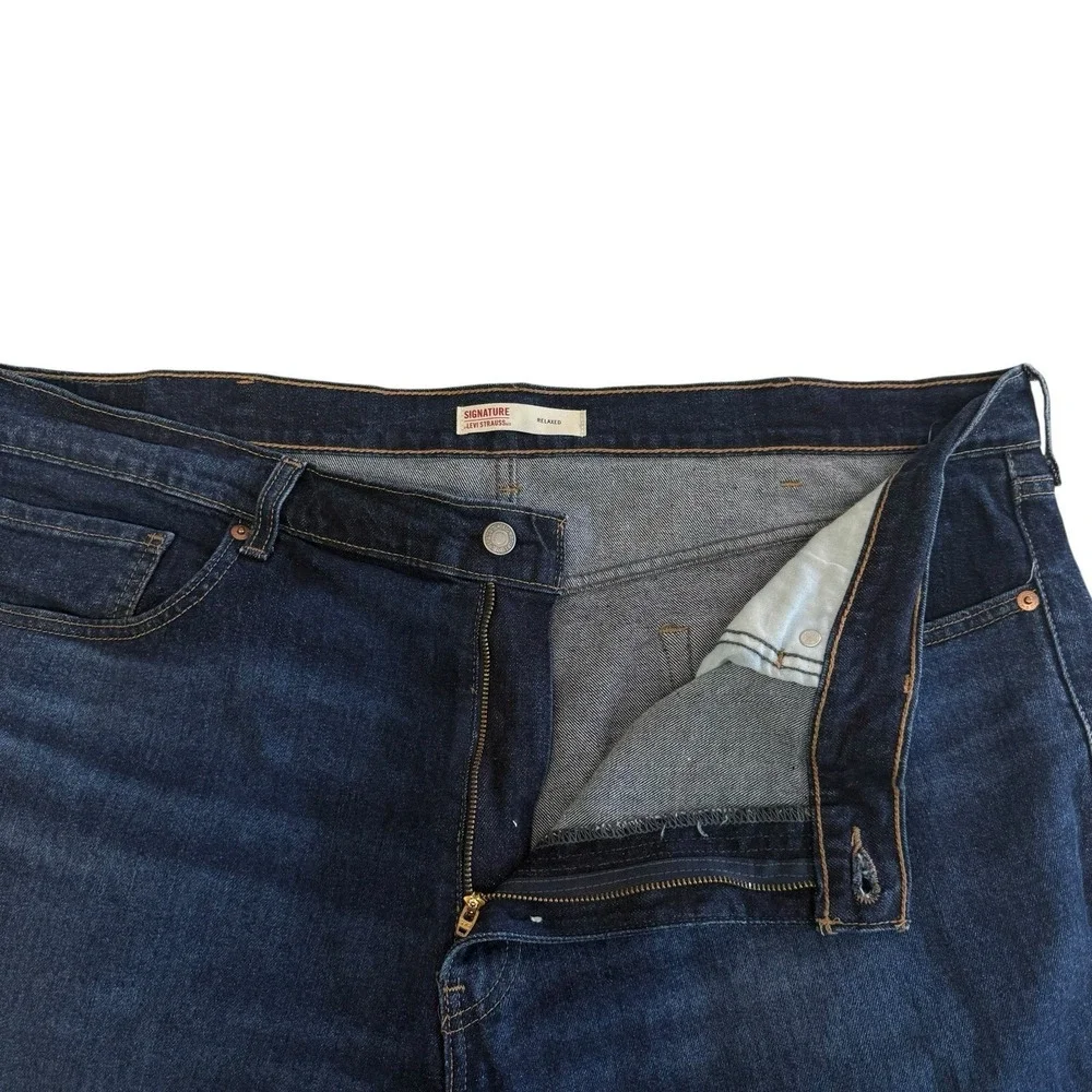 Levis Signature‎ Relaxed 99% Cotton Stretch Dark Wash Jeans Men's Sz 40x30 #562
